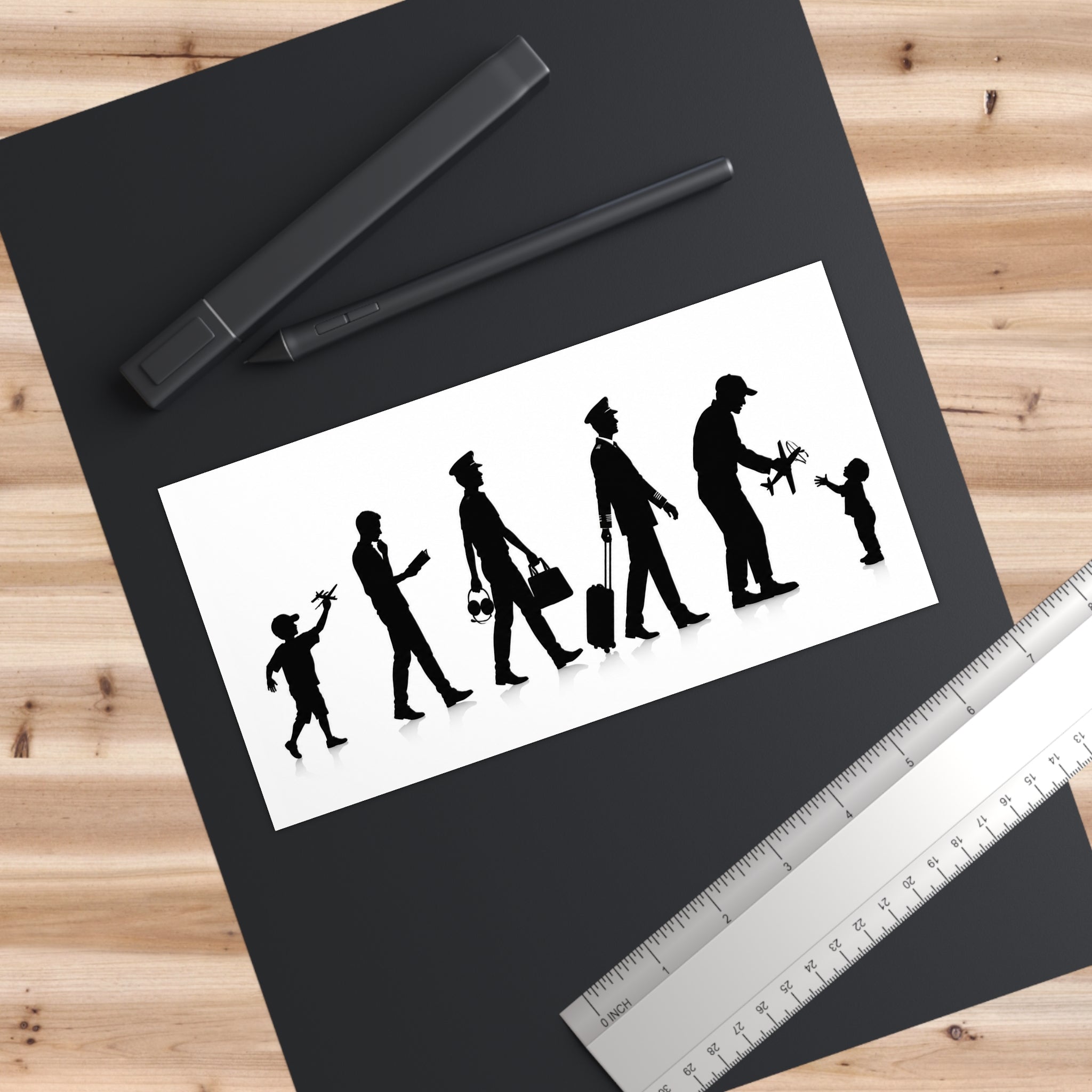 Pilot Evolution Bumper Sticker — Silhouette Pilot Life Sticker